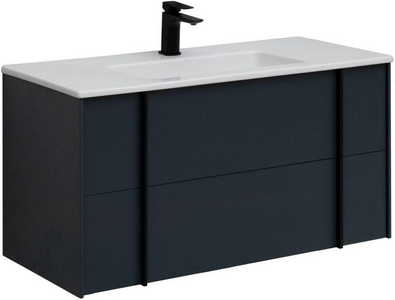 Тумба под раковину, с двумя выкатными ящиками, 1000х462хh500мм, без раковины, столешницы, опор, (цв.антрацит матовый),  ZZ Allen Brau Reality 1.32007.AM