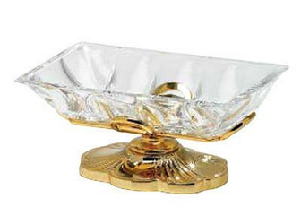 Мыльница настольная 17х8хh7см, подставка в компл., (цв. золото/хрусталь) Margherita Z XXZ