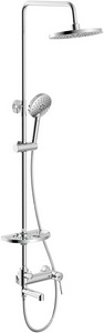 Душевая стойка для ванны/душа, поворотный излив, верхний душ + ручной душ, цв. хром KL Lemark Minima LM3862C