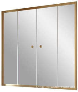 Шторка на ванну , 150x140 см, раздвижная, профиль бронза, стекло прозрачное, БЕЗ покрытия ZZ Vegas Glass Z2V Z2V 150 05 01