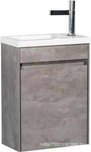 База под раковину подвесная с 1 дверкой, петли справа, 394х216xh520мм, без раковины, (цв.Stucco Cemento),  ZZ BelBagno Pietra Mini PIETRA MINI-400-1A-SO-SCM-R