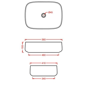 Раковина накладная на столешницу, прямоугольная 56х41хh15,5см, без отв.д/смесит., без перелива, (цв. grey olive),  ZZ ArtСeram Cognac Quadro COL009 15; 00