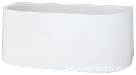 Ванна 1650х800хh650мм, пристенная, литой камень S-Sense, матовый, донный клапан Up&Down цв.белый в компл., Giada XX