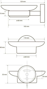 Мыльница настенная, (стекло мат./ золото глянц.),  ZZ Bemeta Brilo 161108042