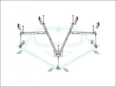 Каркас металлический для угловой ванны, CETINA-140-MF, ZZ Cezares Cetina CETINA-140-MF