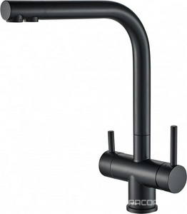 Смеситель д/ кухни с каналом для подключения фильтра, в комплекте с фильтром Аквафор Кристалл, (цв.черный),  ZZ Swedbe Selene Plus K8144BK