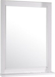 Зеркало ASB-Woodline Гранда 60 белое, патина серебро ZZ