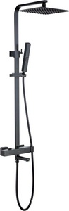 Смеситель для ванны, со стационарным верхним душем 250х250мм., душевая лейка, шланг в компл., (цв.черный матовый),  ZZ Allen Brau Infinity 5.21029-31