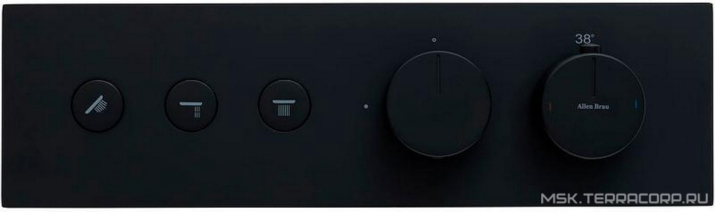 Смеситель для душа/ванны, встраиваемый в стену, с переключателем на 3 выхода, (цв.черный матовый),  ZZ Allen Brau Liberty 5.33003-31