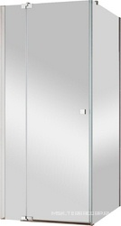 Душ. огражд. квадр. 800х800хh1950мм, дверь с неподв.сегм,вход 595мм, с боковой.стенкой, Правое/Левое, (стекло прозр. 8мм, фурн/хром), Valvola ZZ