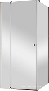 Душ. огражд. квадр. 800х800хh1950мм, дверь с неподв.сегм,вход 595мм, с боковой.стенкой, Правое/Левое, (стекло прозр. 8мм, фурн/хром),  ZZ Cezares Valvola VALVOLA-A-1-80-C-Cr