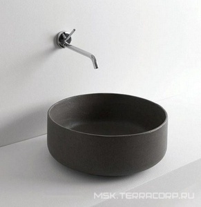 Раковина накладная на столешницу, круглая d420хh160мм, без отв.д/смесит., без перелива, (цв. nero germania),  ZZ ArtСeram Cognac COL001 21; 00