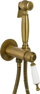 Смеситель совмещён. с гигиеническим душем, (готовый комплект: лейка металл,шланг металл120см.,скрытая часть), (цв.бронза),  ZZ Migliore Oxford 30530