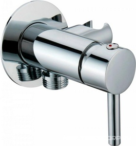 Смеситель для гигиенического душа, кругл., встраив. в стену на 1 отв., совмещ. с держателем лейки, БЕЗ лейки и шланга, (цв.хром), Cezares ZZ Cezares Articoli Vari CZR-DA1-01