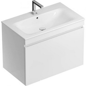 Тумба под раковину подвесная, 788х585мм, 1 выдв.ящик, монтаж с раковиной 800мм, (цв. белый глянец), крепёж в компл.,  ZZ Geberit Renova Plan 869580000