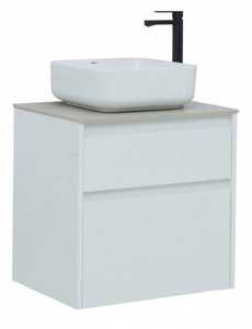 Тумба подвесная "" - 60 см, цвет белый, 2 выдвижн. ящик, БЕЗ раковины или столешницы", ZZ Aquanet Nova Lite 242575