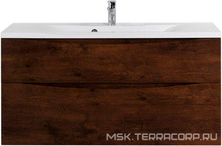 База под раковину подвесная с двумя выкатными ящиками, 1200х450х500мм, (цв.Rovere Moro),  ZZ BelBagno Marino MARINO-H60-1200-2C-SO-RW-P