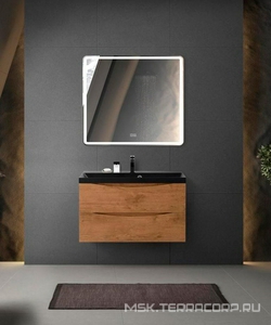 База под раковину подвесная с 2 выдвиж ящиками, 900х450x500мм, без раковины, (цв.Rovere Nature),  ZZ BelBagno Marino MARINO-900-2C-SO-RN-P