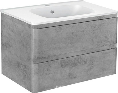 База под раковину подвесная, 2 выкатных ящика, 790x466xh500мм, без раковины, (цв.Beton),  ZZ Vincea Vico VMC-2V800BT