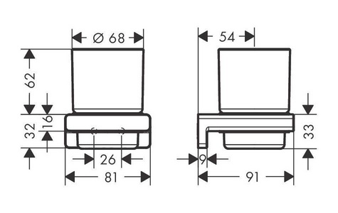 Стакан настенный (цв.шлифованная бронза/стекло матовое),  ZZ Hansgrohe AddStoris 41749140