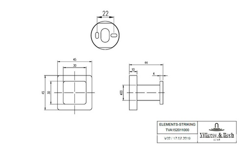 Крючок, (цв.English Gold),  ZZ Villeroy & Boch Elements – Striking TVA15201100060
