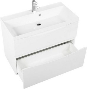 База под раковину подвесная с двумя выкатными ящиками 800x450x600мм, без раковины, (цв.Bianco Lucido),  ZZ BelBagno Marino MARINO-H60-800-2C-SO-BL-P