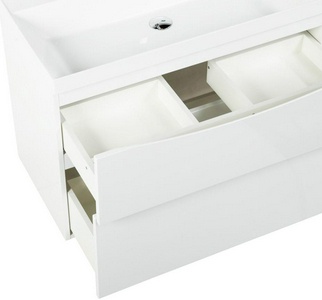 База под раковину подвесная с двумя выкатными ящиками 800x450x600мм, без раковины, (цв.Bianco Lucido),  ZZ BelBagno Marino MARINO-H60-800-2C-SO-BL-P