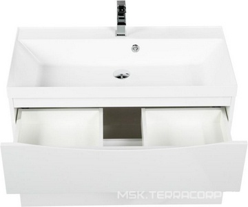 База под раковину подвесная с двумя выкатными ящиками 800x450x600мм, без раковины, (цв.Bianco Lucido),  ZZ BelBagno Marino MARINO-H60-800-2C-SO-BL-P