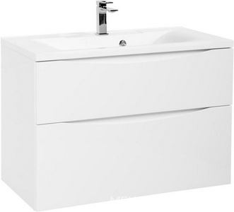 База под раковину подвесная с двумя выкатными ящиками 800x450x600мм, без раковины, (цв.Bianco Lucido),  ZZ BelBagno Marino MARINO-H60-800-2C-SO-BL-P