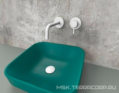 Смеситель для раковины, настенный, излив 175мм, встраиваемая часть в компл., без д/к, (цв.белый матовый),  ZZ Paffoni Light LIG006BO70