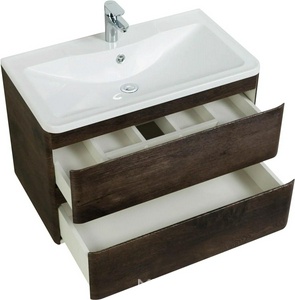 База под раковину подвесная с двумя выкатными ящиками, 800х455хh570мм, без раковины, (цв.Rovere Nature Grigio),  ZZ BelBagno Albano ALBANO-800-2C-SO-RNG