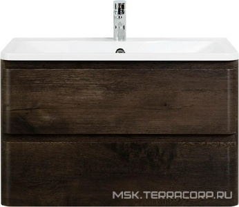 База под раковину подвесная с двумя выкатными ящиками, 800х455хh570мм, без раковины, (цв.Rovere Nature Grigio),  ZZ BelBagno Albano ALBANO-800-2C-SO-RNG