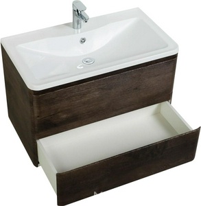 База под раковину подвесная с двумя выкатными ящиками, 800х455хh570мм, без раковины, (цв.Rovere Nature Grigio),  ZZ BelBagno Albano ALBANO-800-2C-SO-RNG