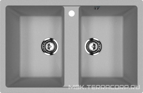 Кухонная мойка U-608-342, 77x50x19 см, встраиваемая сверху, слив-перелив, сифон в комплекте, цв. графит матовый, ZZ Ulgran u-200 U-608-342