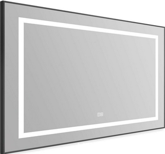 Зеркало в алюминиевой раме 985x40x685мм, со встроенным светильником, сенсорным выключателем и подогревом, (рама цв.черный), BelBagno ZZ BelBagno Kraft SPC-KRAFT-985-685-TCH-WARM-NERO