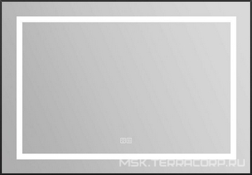 Зеркало в алюминиевой раме 985x40x685мм, со встроенным светильником, сенсорным выключателем и подогревом, (рама цв.черный), BelBagno ZZ