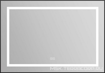 Зеркало в алюминиевой раме 985x40x685мм, со встроенным светильником, сенсорным выключателем и подогревом, (рама цв.черный), BelBagno ZZ BelBagno Kraft SPC-KRAFT-985-685-TCH-WARM-NERO