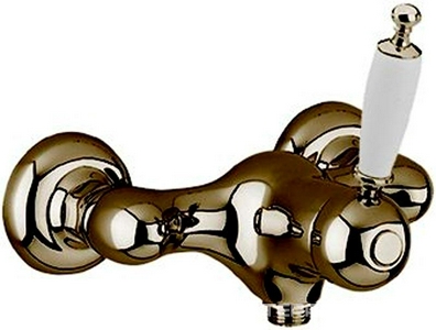 Смеситель для душа, (цв. бронза, ручка цв. белый),  ZZ Gaia Canterbury RB6338 BR