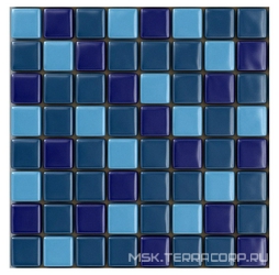 Мозаика 25FL-S-049 (кобальт+синий +голубой) бассейновая (чип 2.5x2.5) ZZ|31.5x31.5
