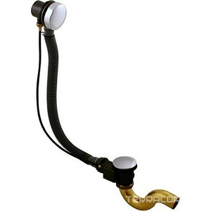 Слив-перелив для ванны, полуавтомат, (пластик цв.белый/ фурнитура латунь цв.белый), Rav Slezak ZZ Riho Универсал MD0588B