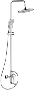 Душевая стойка для ванны/душа, поворотный излив, верхн.душ + ручной душ, цв. хром Milardo Rora RORSB4FM06
