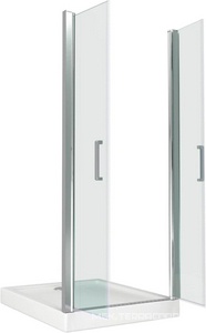 Двери распашные (2 ств.) Пандора SD 900*1875 , стекло прозрач. профиль хром Good Door PANDORA ПД00078