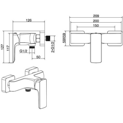 Смеситель для душа, (цв.черный матовый),  ZZ Allen Brau Infinity 5.21010-31