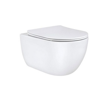 Унитаз подвесной, безободковый, 555x365x355мм, сиденье с микролифтом, (цв.белый),  ZZ Vincea Evo VT1-34