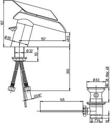 Смеситель Paini Morgana 73OP306VR для биде| 5x15x18
