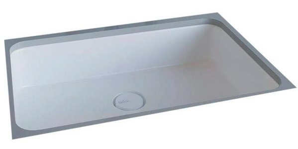 Раковина встраив.в столешн.снизу,прямоуг 550х380хh126мм,без отв.д/смес,без перелива,без донного клапана,литой камень S-Stone мат,цв.белый,  09 ZZ Salini Marea 1802209M