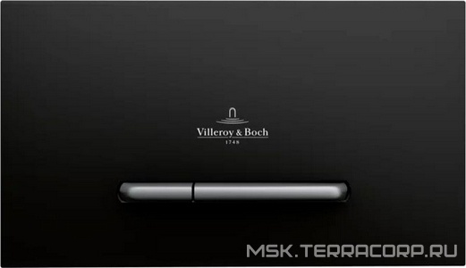 Клавиша двойного смыва (высококачественный пластик цв.чёрный матовый, клавиши пластик цв.хром матовый),  E300 ZZ Villeroy & Boch ViConnect 922169AN