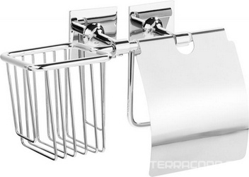 Бумагодержатель закрытый с держателем освежителя воздуха, на клейкой ленте, хром  XX