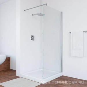 Душевая перегородка, неподвижная, 116x190 см, профиль глянцеый хром, стекло прозрачное ZZ Vegas Glass EAF EAF NOVO 116 08 01