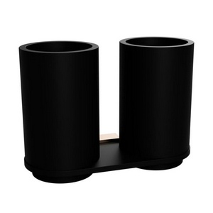 Стакан для зубных щеток, двйной, настенный, (цв.черный матовый / розовое золото глянец ),  ZZ Bemeta Galla 108110020